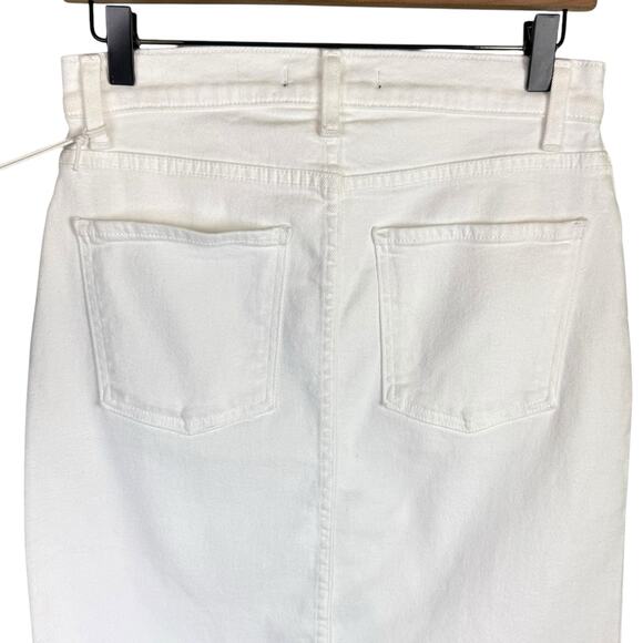 Fidelity NWT Aline Regal White Denim Center Slit Short Knee Length Pencil Skirt - Picture 4 of 8